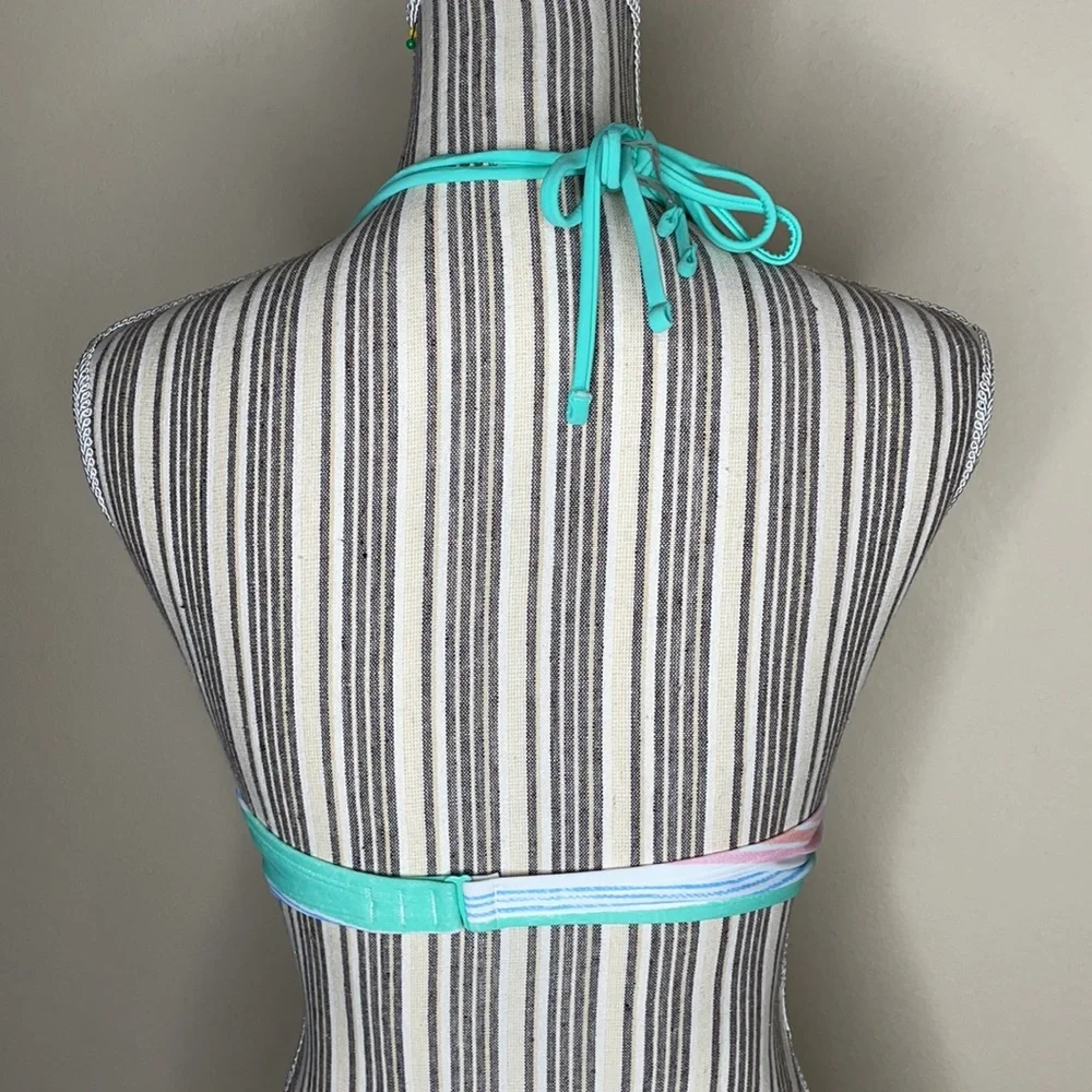 New Aerie Swim Halter Bikini Top 36C Multicolor - Picture 5 of 10